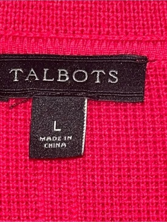 Talbots | Cardigan knit sweater blazer/jacket Women’s size L hot pink career - Picture 4 of 7